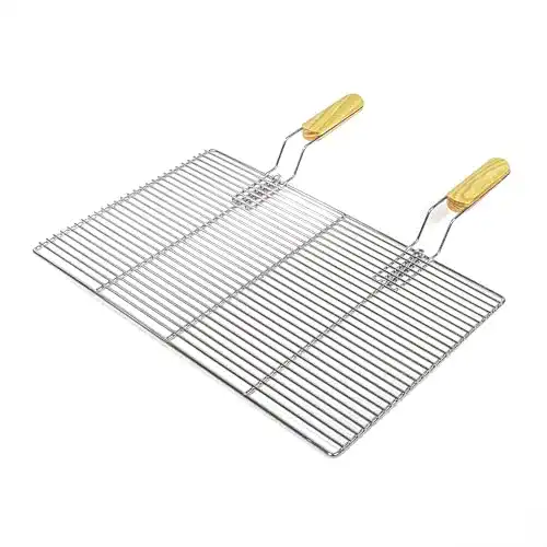 Edelstahl Grillrost Wiltec BBQ Eckig 54x34cm für verschiedene Grillarten