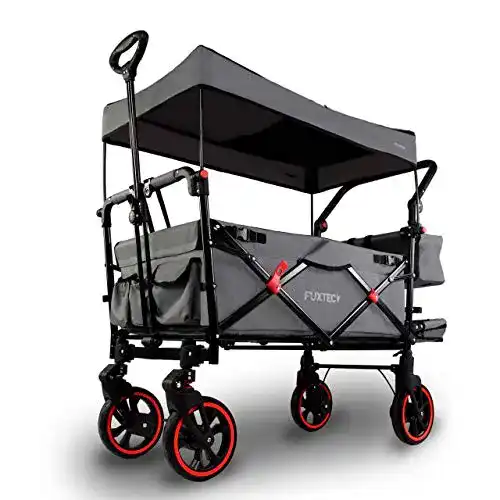 Faltbarer Bollerwagen Fuxtec FX-CT850 Grau mit Dach