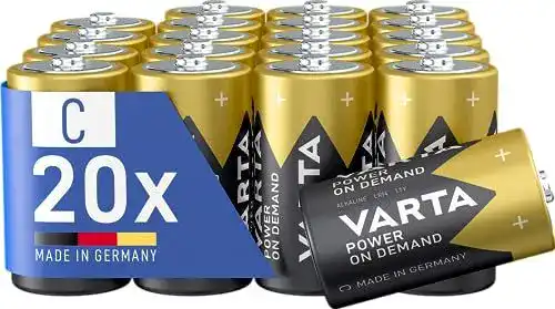 Varta LR14-Batterie C Baby, 20 Stück, Alkaline, Power on Demand