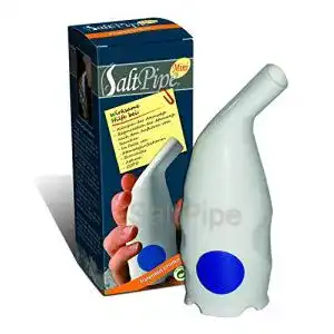 Salzinhalator Saltpipe mini – Weiß mit blauem Punkt, 180 Gramm