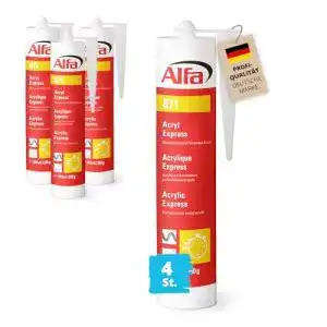 Acryl-Dichtstoff Alfa 4x weiß 310 ml zur Abdichtung von Fugen und Rissen