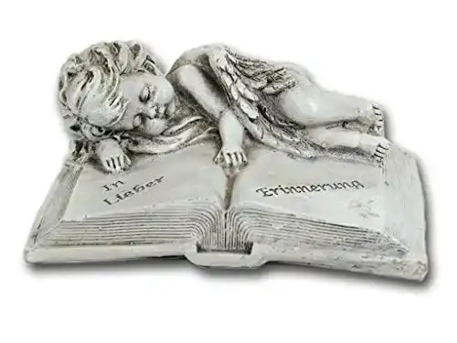 Bambelaa Grabschmuck Engel auf Buch – Dekorative Trauerartikel