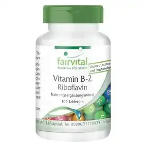 Riboflavin von Fairvital, Vitamin B2 100mg, vegan, hochdosiert