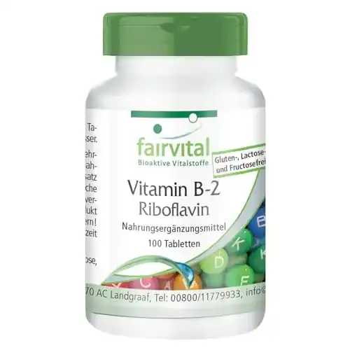 Riboflavin von Fairvital, Vitamin B2 100mg, vegan, hochdosiert
