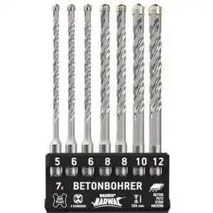 SDS-Plus Metallbohrer-Set BAURIX 7-teilig
