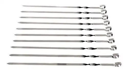 Edelstahl Schaschlikspieße Set mit 20 Stück (43 cm) für Grillgerichte