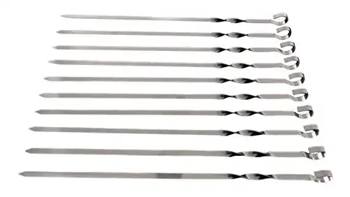 Edelstahl Schaschlikspieße Set mit 20 Stück (43 cm) für Grillgerichte