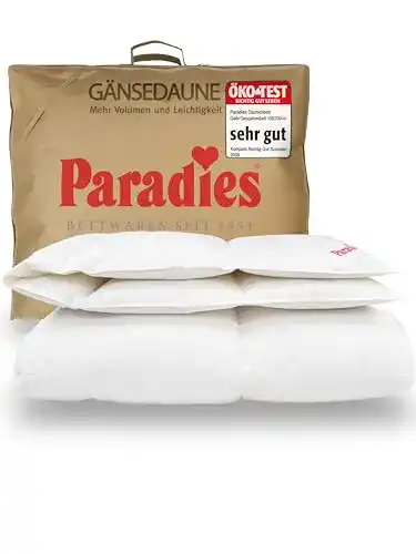 Paradies Daunendecke 135×200 cm Gabi 90 – Ganzjahresdecke mit RDS-Gänsedaunen