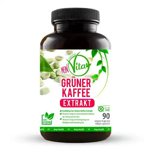 Grüner Kaffee Extrakt von MeinVita – 1376 mg Tagesdosis in veganen Kapseln