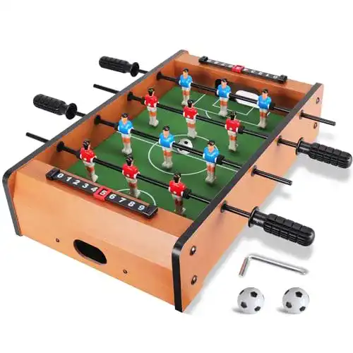 Tischkicker für Kinder Win.max Mini Tischfußball, tragbar und leicht