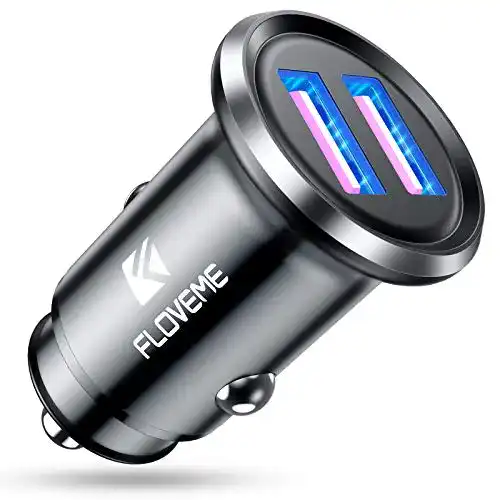 Kfz-Ladegerät FloVeme Zigarettenanzünder USB Adapter mit Schnellladung und Dual Port