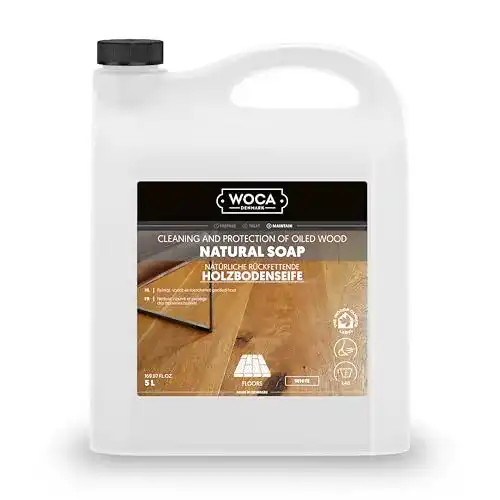 Holzbodenseife WoCa Woodcare in Weiß, 5 Liter – Pflege für Holzfußböden
