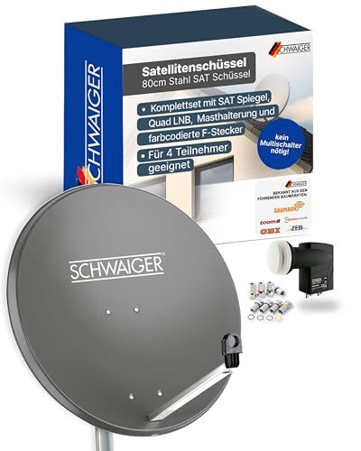 Schwaiger 517 Satellitenschüssel Komplettset für 4 Teilnehmer