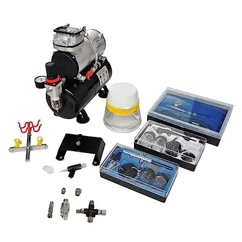Airbrush-Set vidaXL Profi mit Kompressor und 3 Airbrushpistolen