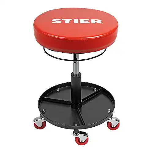 Rollhocker Stier für Werkstatt, höhenverstellbar und drehbar