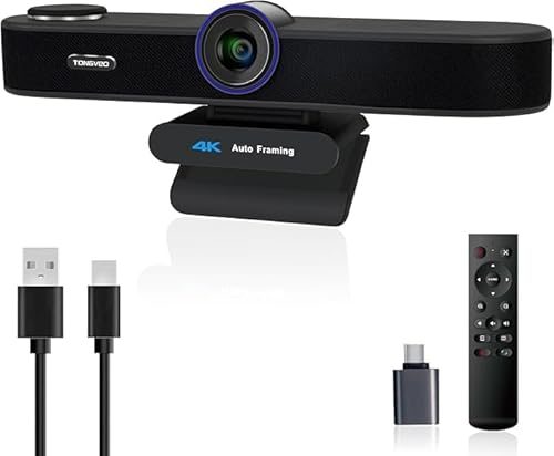 Webcam mit Lautsprecher und KI-Tracking für 4K Videokonferenzen