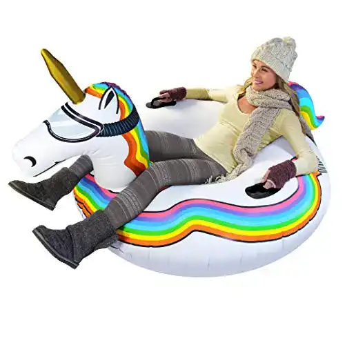 Snow-Tube Gofloats Winter Snow Tube Einhorn für sicheren Rodelspaß