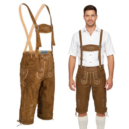 Lederhose Spirit of Bavaria für Herren mit Träger – Kniebund