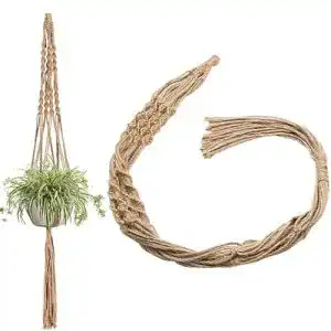 Makramee Blumenampel Eyerayo aus Jutegarn für Pflanzen