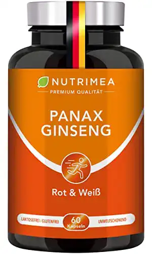 Ginseng Kapseln von Nutrimea mit Bio Rotem und Weißem Ginseng