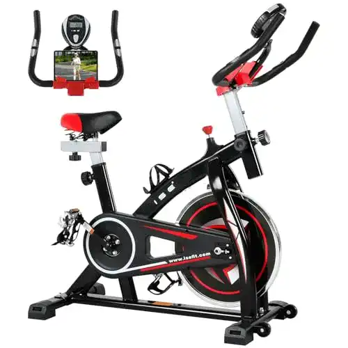 ISE Ergometer Heimtrainer Fahrrad mit LCD Anzeige und verstellbaren Funktionen
