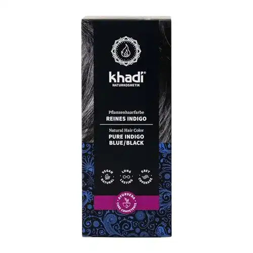 Schwarze Haarfarbe Khadi Reines Indigo Pflanzenhaarfarbe