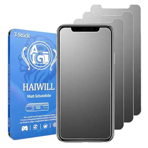 Panzerglas für iPhone 12 Mini von Haiwill – 3 Stück matte Schutzfolie