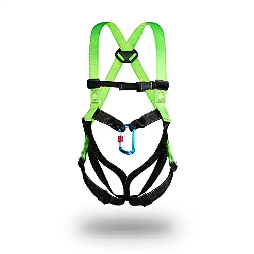 Absturzsicherung FLG Safetytec Auffanggurt mit Karabiner und Tasche