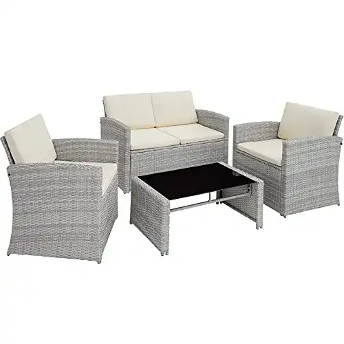 Rattan Gartenmöbel Set von tectake für den Außenbereich