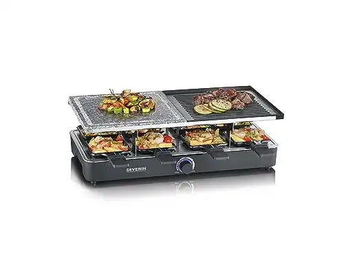 Raclette Grill mit Naturgrillstein und Grillplatte von Severin
