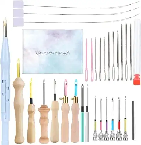 Punch Needle Starter Kit mit 30 Teilen für Stickerei