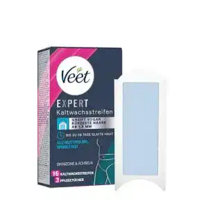 Kaltwachsstreifen für Bikinizone und Achseln von Veet – 8 Doppelstreifen
