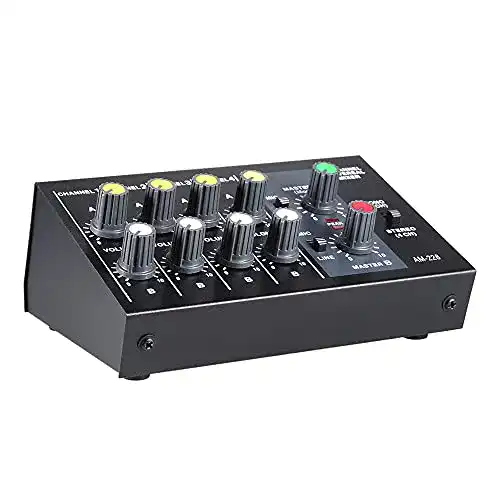 Mini Mischpult Summina Audio Mixer mit 8 Kanälen und Netzteil