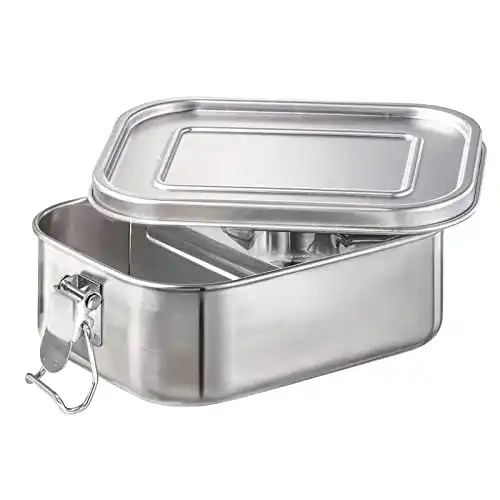 Edelstahl Brotdose Newaner, 800ml, auslaufsicher mit Trennwand