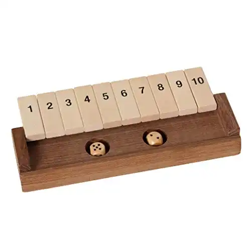 Shut the Box Bartl 100853 Klappenspiel Würfelspiel aus Holz
