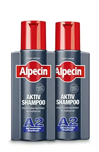 Alpecin Aktiv-Shampoo A2 2 x 250 ml zur Regulierung fettiger Kopfhaut