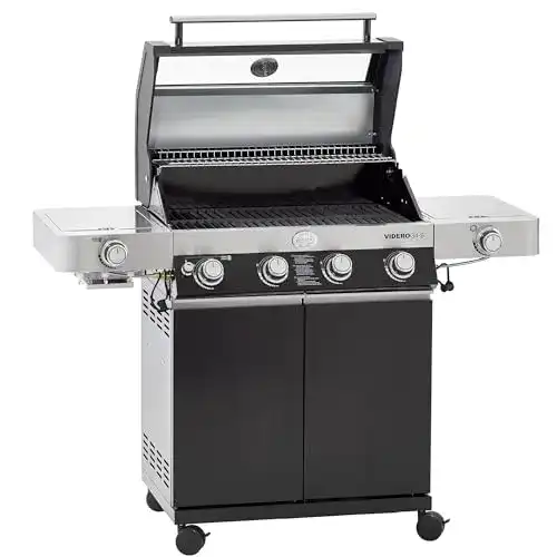 Rösle Gasgrill Videro G4-S Schwarz mit vier Brennern und Seitenbrenner
