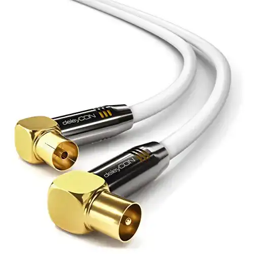 Antennenkabel 10 Meter deleyCON Koaxialkabel für 4K TV