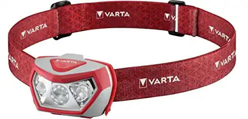 LED Stirnlampe von Varta mit 3 AAA Batterien für Outdoor-Aktivitäten