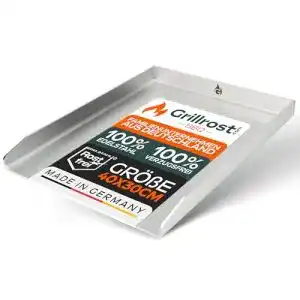 Edelstahl-Plancha Grillplatte 40x30cm für Gas- und Kohlegrills