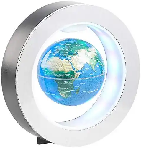 Schwebender Globus Infactory: Freischwebender 10 cm Globus mit LED-Beleuchtung