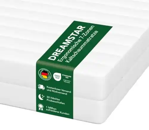 Matratze 140 x 200 cm Dreamstar Easy Flex mit orthopädischen Eigenschaften