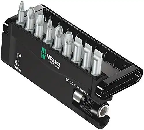 Wera Bit-Sortiment mit 10 Universal-Bits im Bit-Check