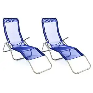 Klappbare Bäderliege Nexos Trading Gartenliege 2er Set 160 cm