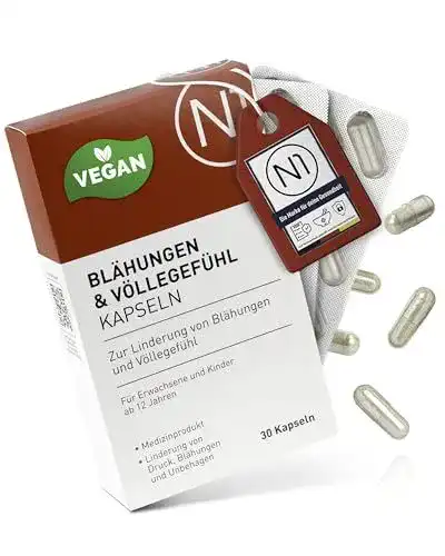 Tabletten gegen Blähungen N1 Kapseln 30 Stück zur Linderung von Völlegefühl