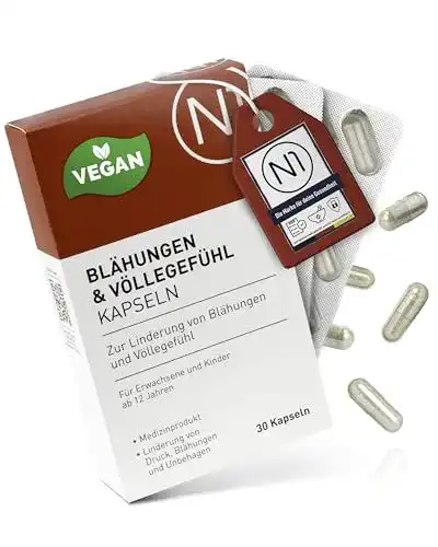 Tabletten gegen Blähungen N1 Kapseln 30 Stück zur Linderung von Völlegefühl