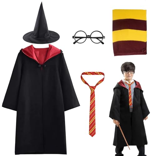 Harry Potter Kostüm Wellxunk Magier Robe Gryffindor Uniform für Kinder
