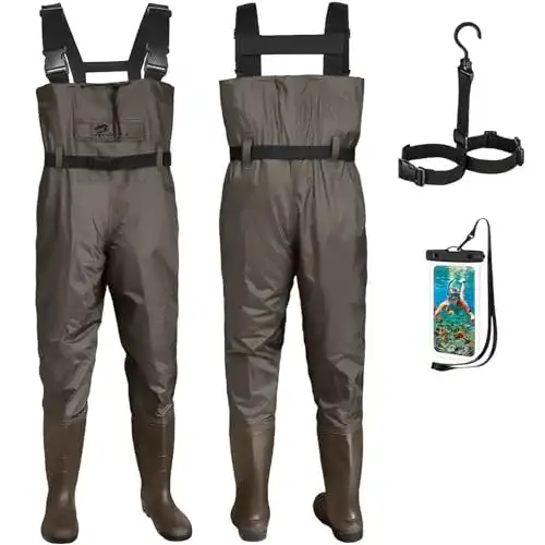 Wathose Croch für Herren und Damen – Wasserdichte Anglerhose aus PVC und Nylon