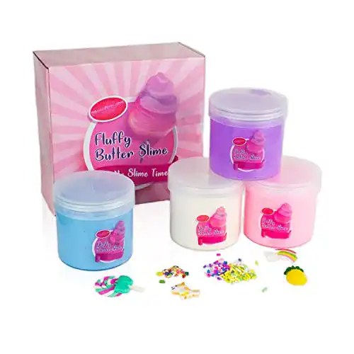 Fluffy Slime 4er Set mit Cake, Candy und Fruit Butter