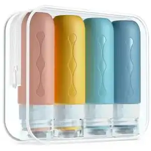 Reiseflaschen Gemice Silikon 90ml Set, 4 Stück auslaufsicher